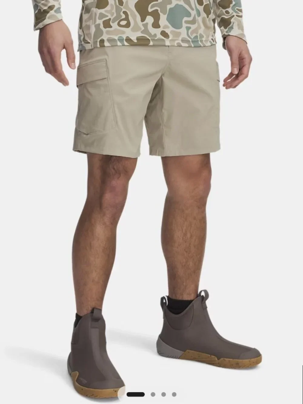 Under Armour Fish Pro Hunter 2.0 Cargo Shorts Size 40 Khaki Tan Pockets UPF 50+ - Picture 10 of 12